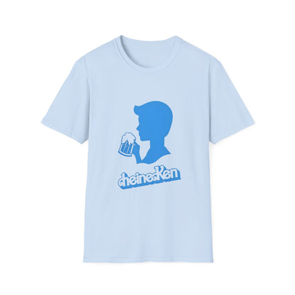Beertie Pink Silhouette Tee — Retro Female Beer Lover T-Shirt