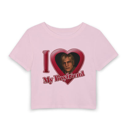 Heart Photo Baby Tee — "I  My Boyfriend" Crop Top