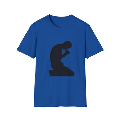 Prayer Silhouette T-Shirt — Kneeling Person Spiritual Faith Tee