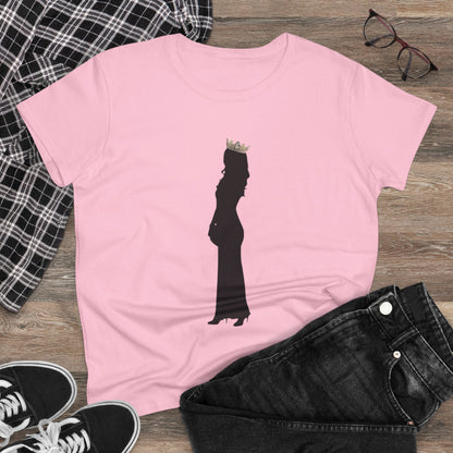 Pregnant Queen Silhouette Tee — Maternity Crown Graphic Shirt