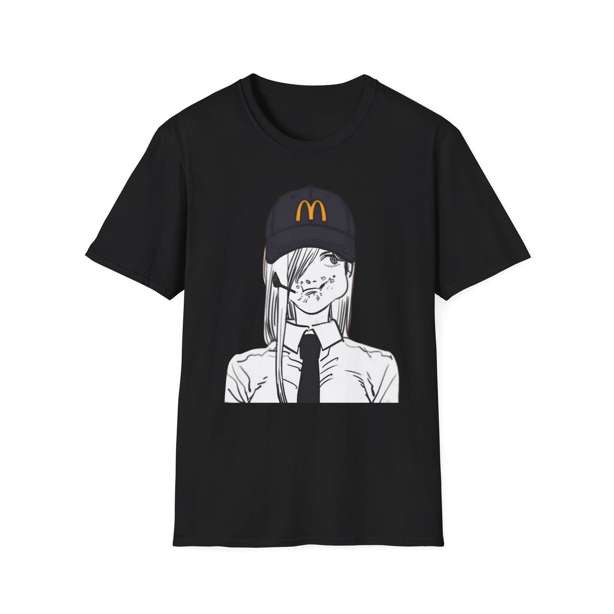 Anime Girl McHat T-Shirt — Edgy Fast Food Aesthetic Tee