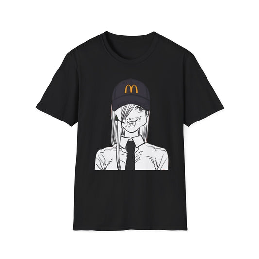 Anime Girl McHat T-Shirt — Edgy Fast Food Aesthetic Tee