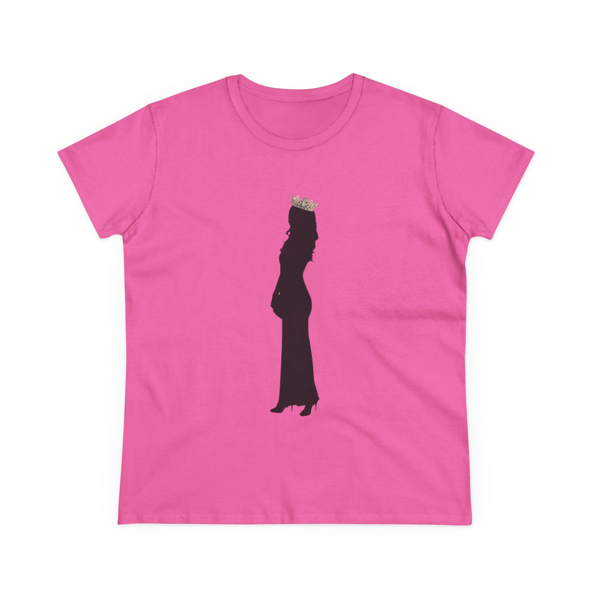 Pregnant Queen Silhouette Tee — Maternity Crown Graphic Shirt