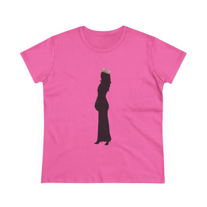 Pregnant Queen Silhouette Tee — Maternity Crown Graphic Shirt
