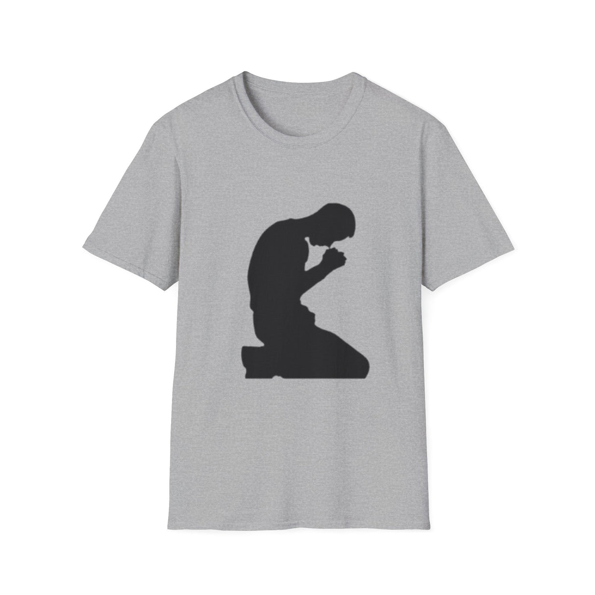 Prayer Silhouette T-Shirt — Kneeling Person Spiritual Faith Tee