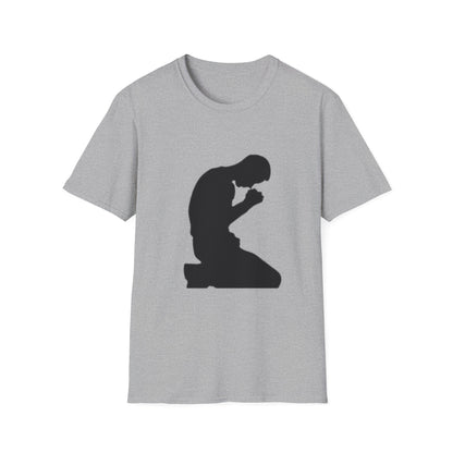 Prayer Silhouette T-Shirt — Kneeling Person Spiritual Faith Tee