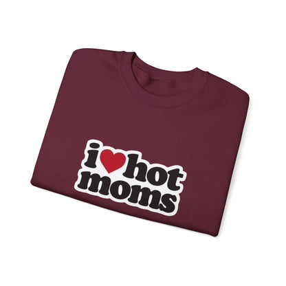 I  Hot Moms Sweatshirt — Retro Love Graphic Crewneck