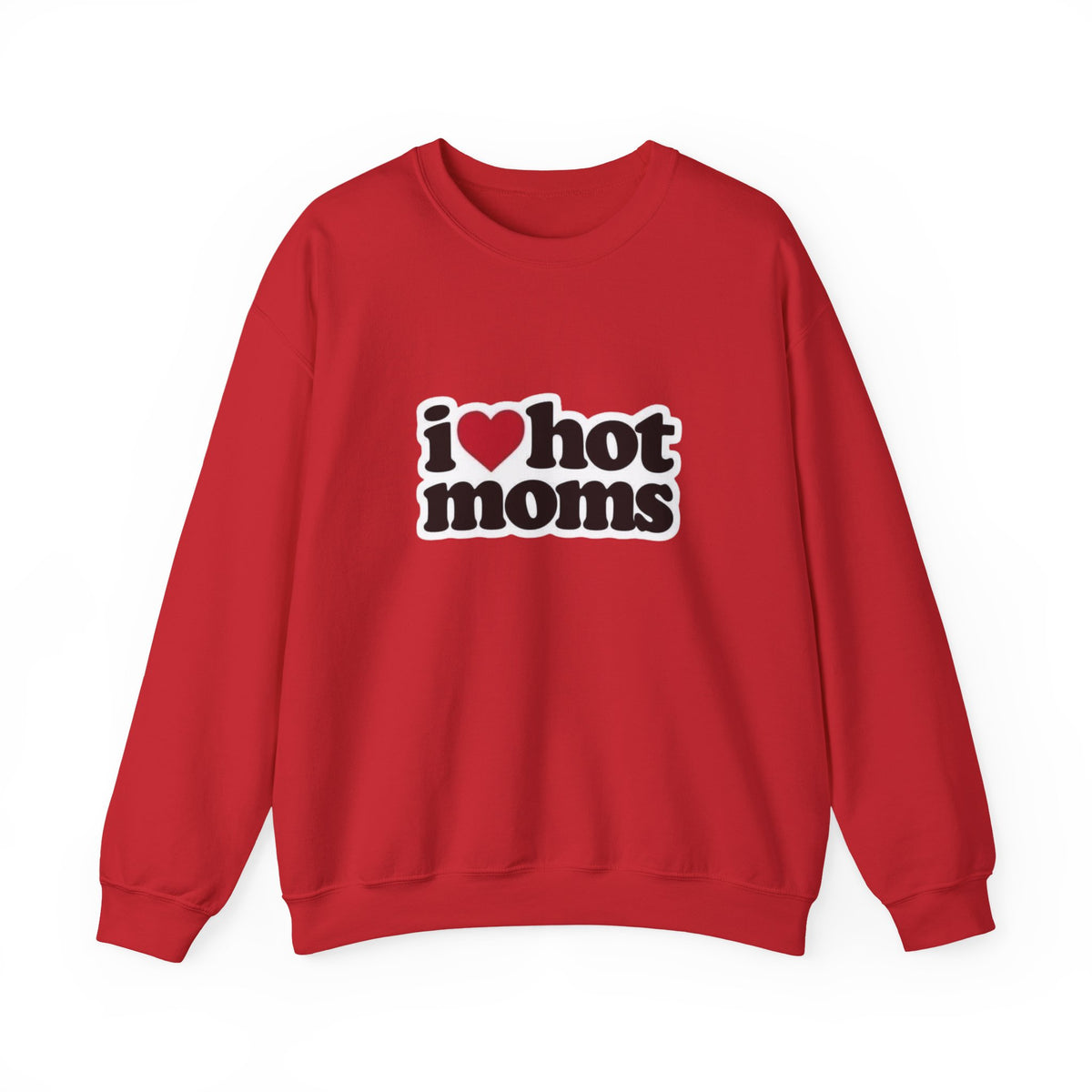 I  Hot Moms Sweatshirt — Retro Love Graphic Crewneck