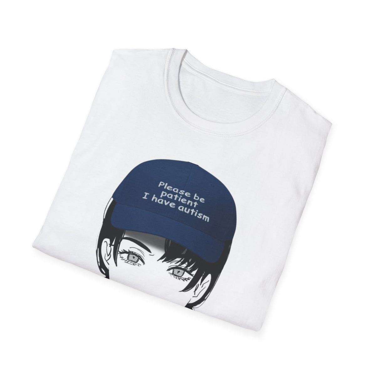 Anime Girl Graphic T‑Shirt – 'Please Be Patient I Have Autism' Cap Design
