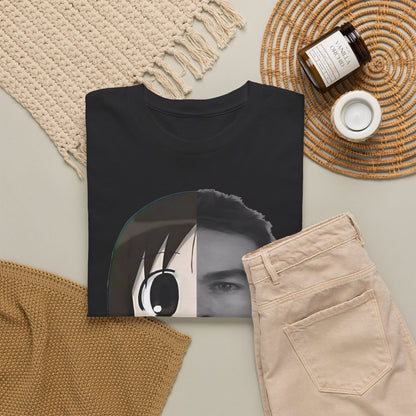 Anime Half-Face Portrait Tee — Split Manga & Photo Graphic T-Shirt