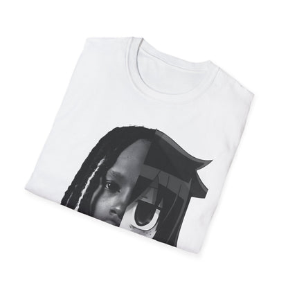 Split Face Portrait T-Shirt — Half Real Half Anime Graphic Tee