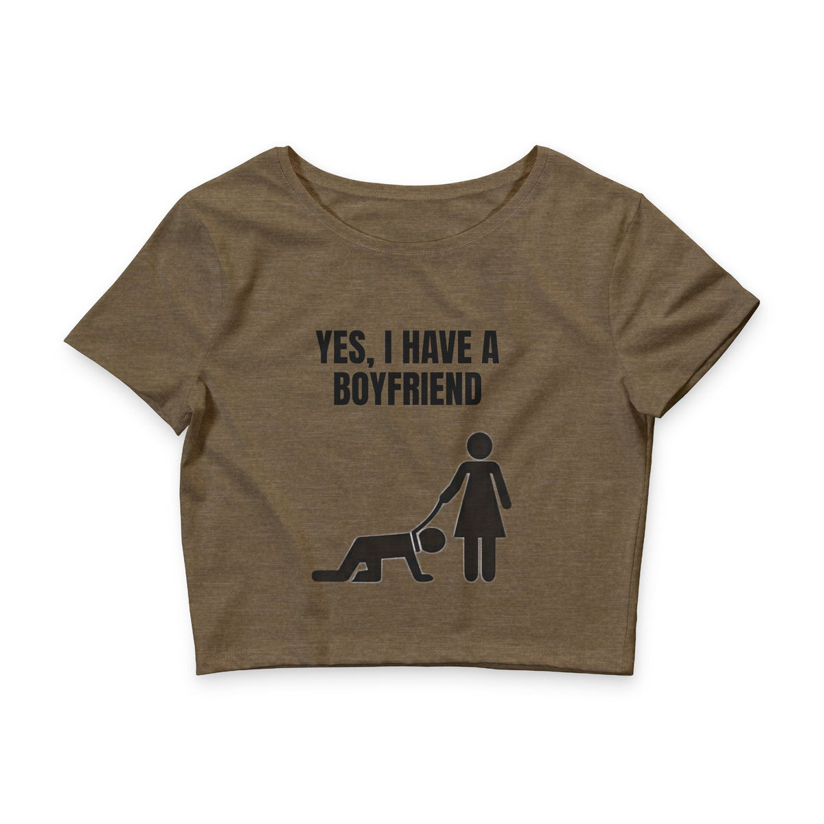Crop Tee — “Yes, I Have a Boyfriend” Funny Graphic Crop Top