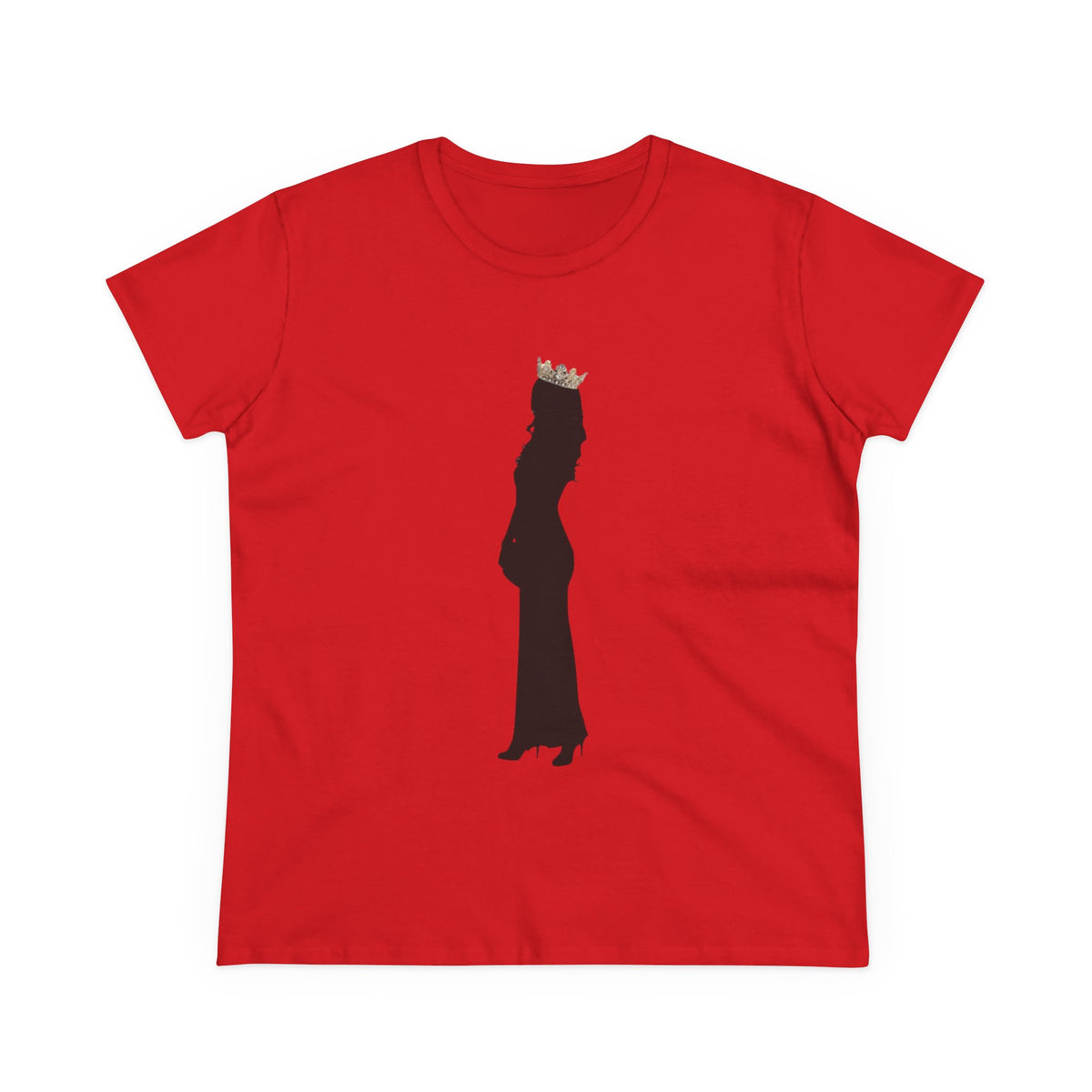 Pregnant Queen Silhouette Tee — Maternity Crown Graphic Shirt